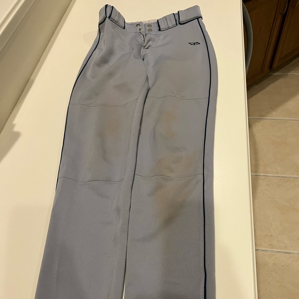 Boombah Gray and navy piped baseball pants size 28